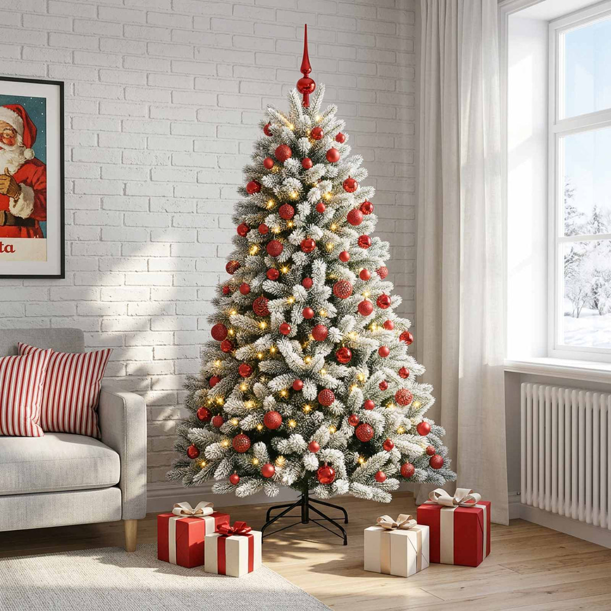 vidaXL Artificial Christmas Tree with Bauble 180 cm 300 LEDs 3