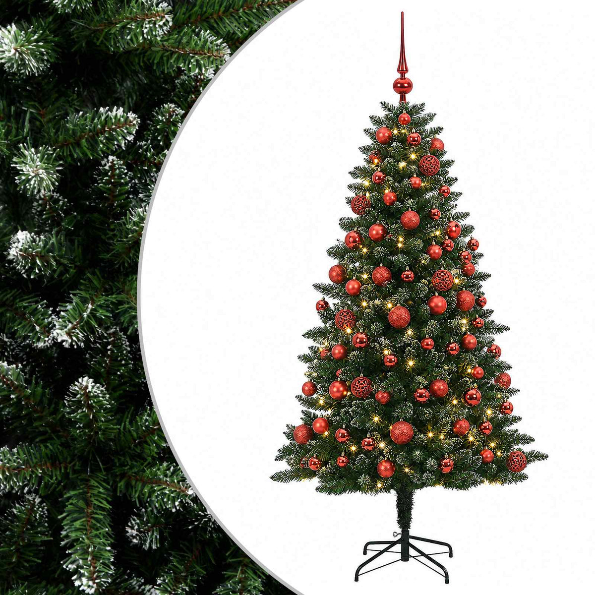 vidaXL Artificial Christmas Tree with Bauble 210 cm 300 LEDs 2