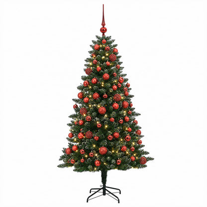 vidaXL Artificial Christmas Tree with Bauble 210 cm 300 LEDs 4