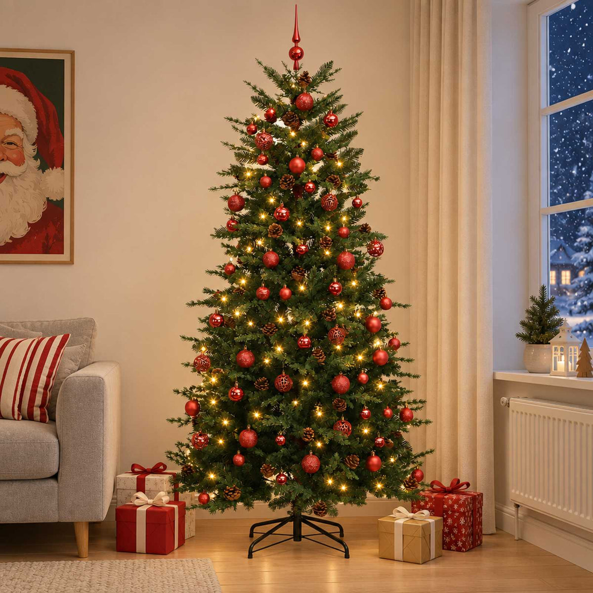Artificial Hinged Christmas Tree LEDs Warm White