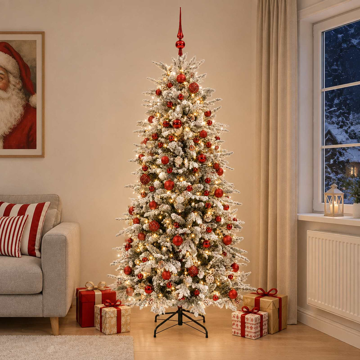 Artificial Hinged Christmas Tree LEDs Warm White
