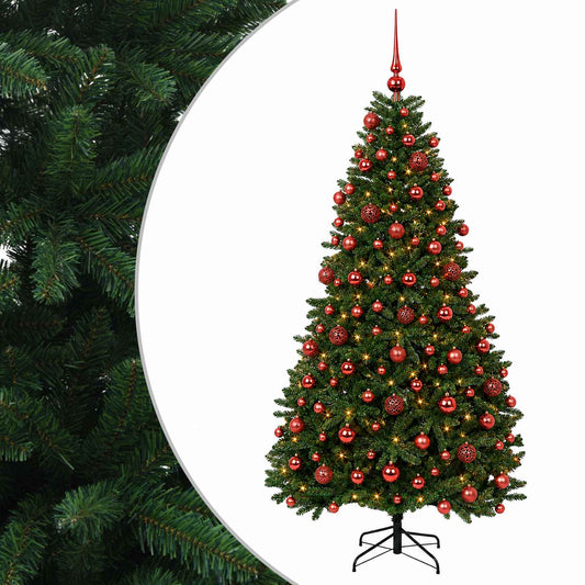 vidaXL Artificial Christmas Tree Mid-green with Bauble 180 cm 300 LEDs 2