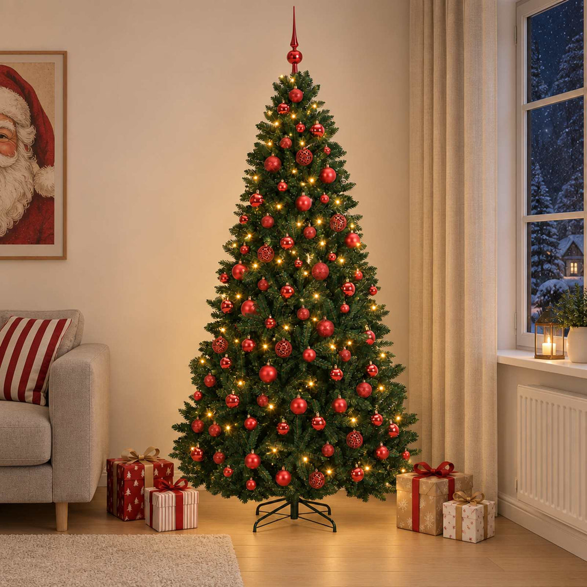 Artificial Christmas Tree Dark Green Bauble