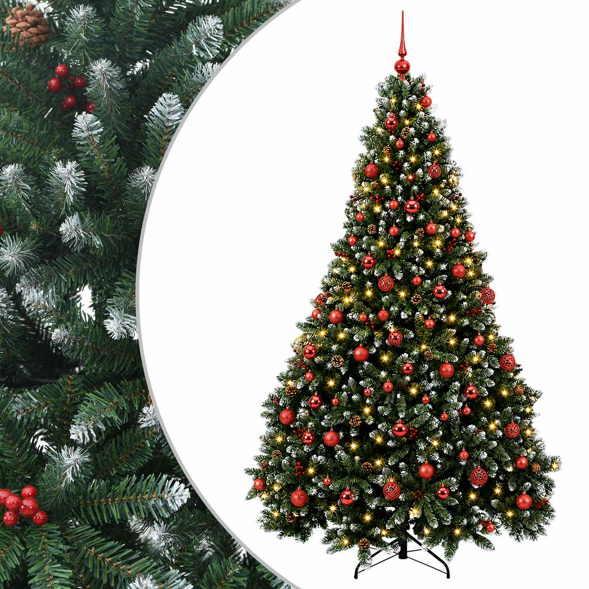 vidaXL Artificial Christmas Tree Green with Bauble 210 cm 300 LEDs 2