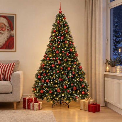 vidaXL Artificial Christmas Tree Green with Bauble 210 cm 300 LEDs 3