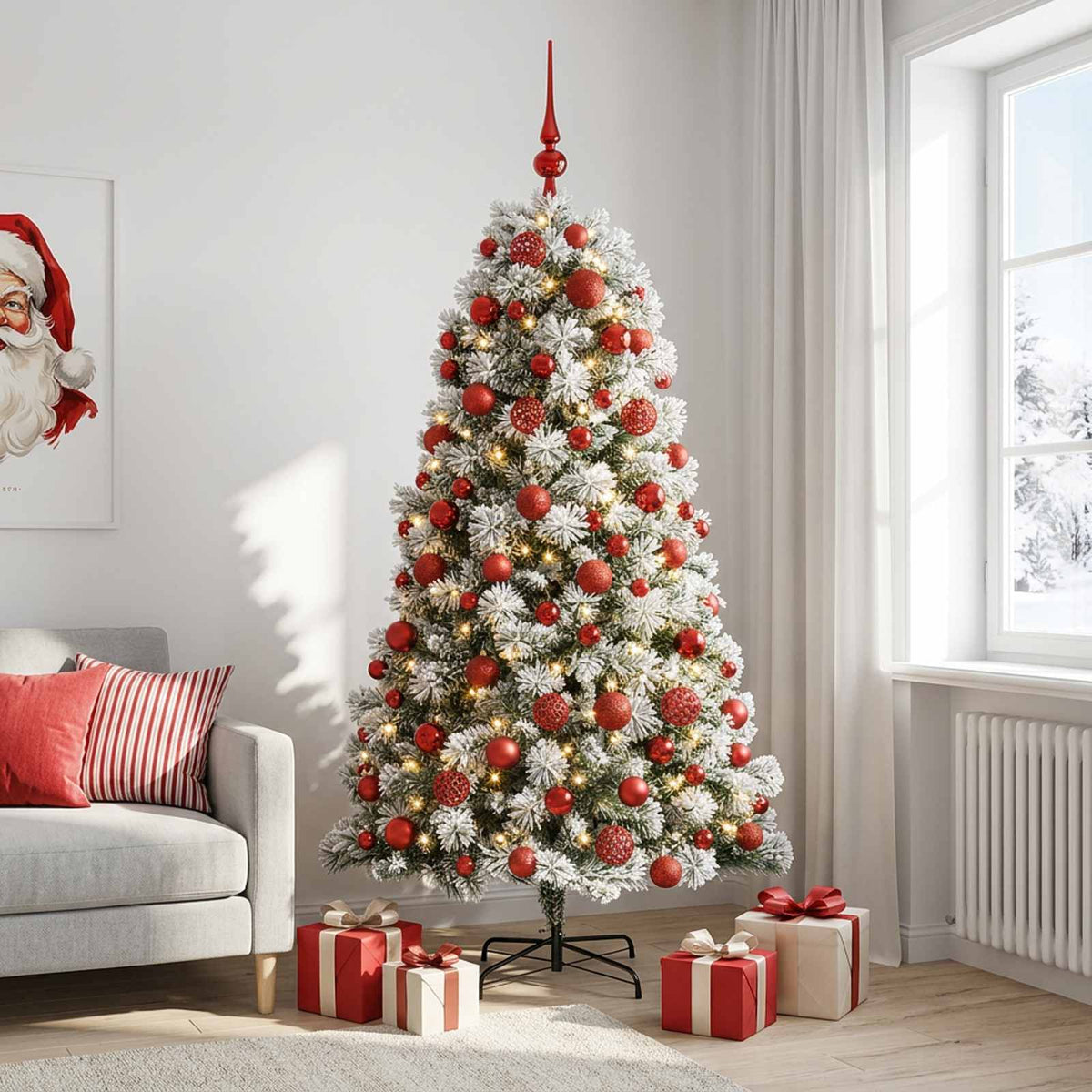 Artificial Hinged Christmas Tree Baubles LEDs