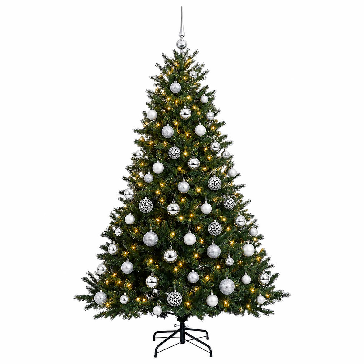 vidaXL Artificial Christmas Tree with Bauble 240 cm 300 LEDs 4
