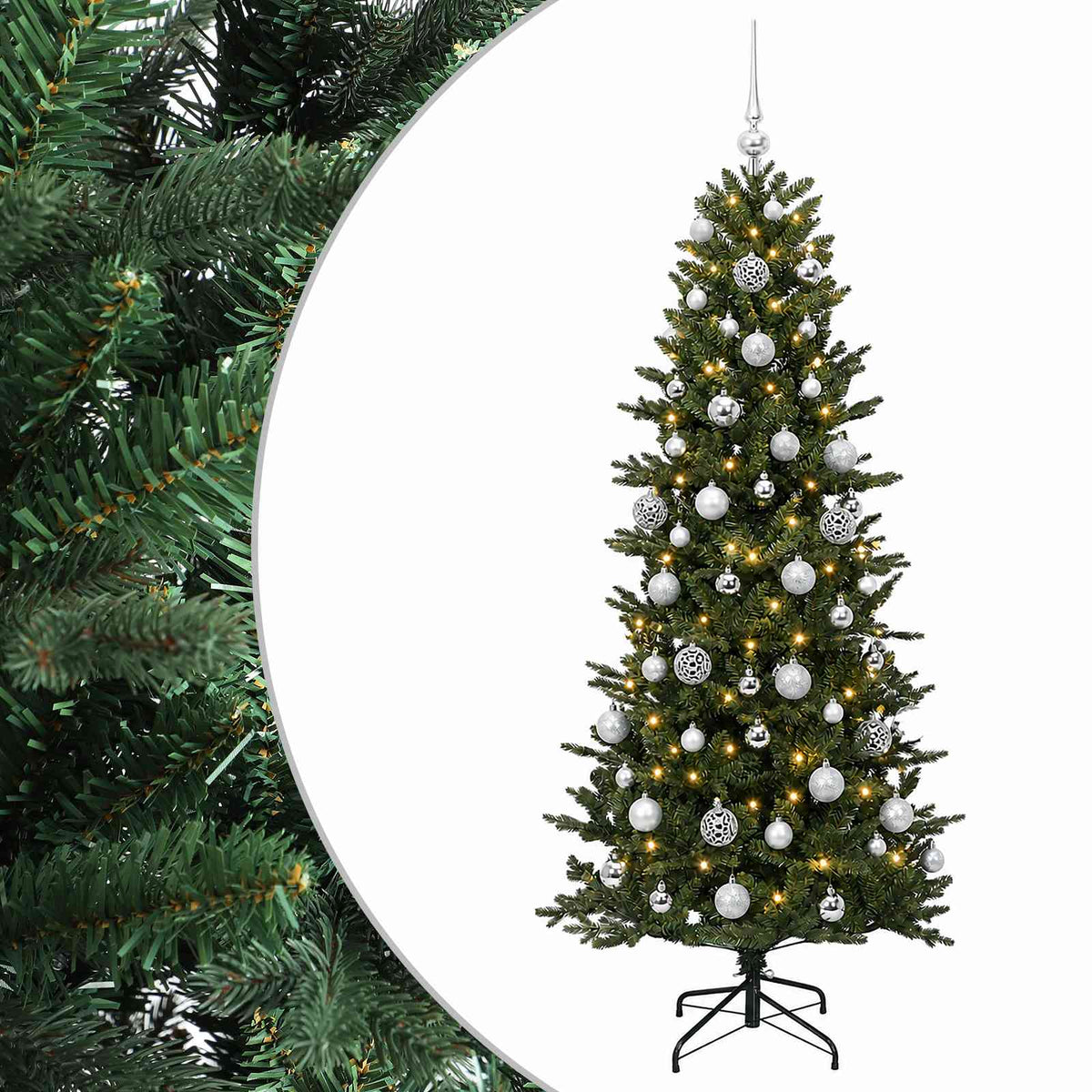 vidaXL Artificial Christmas Tree with Bauble 240 cm 300 LEDs 2