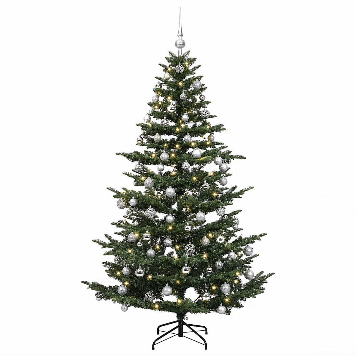 vidaXL Artificial Christmas Tree with Bauble 210 cm 300 LEDs 4