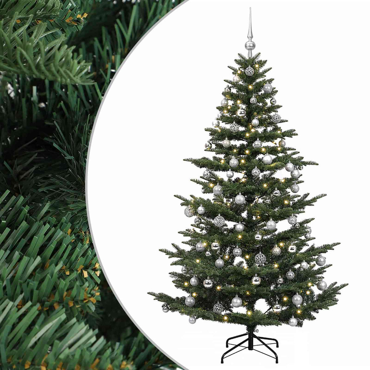 vidaXL Artificial Christmas Tree with Bauble 240 cm 300 LEDs 2