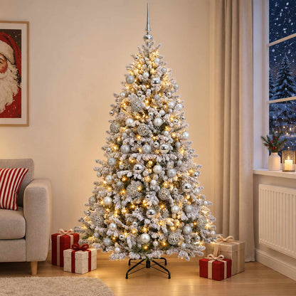 vidaXL Artificial Christmas Tree with Bauble 210 cm 300 LEDs 1
