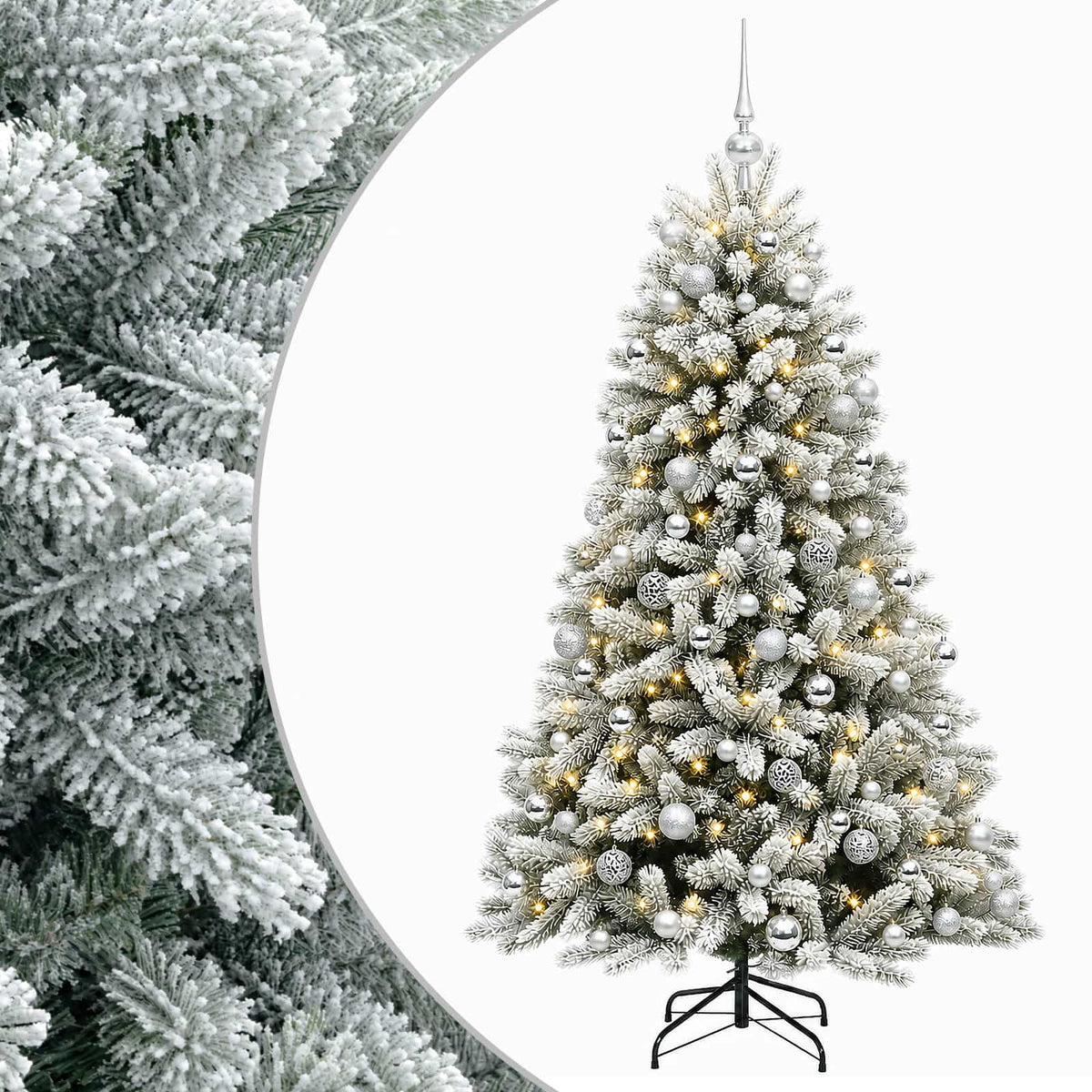 vidaXL Artificial Christmas Tree with Bauble 180 cm 300 LEDs 2