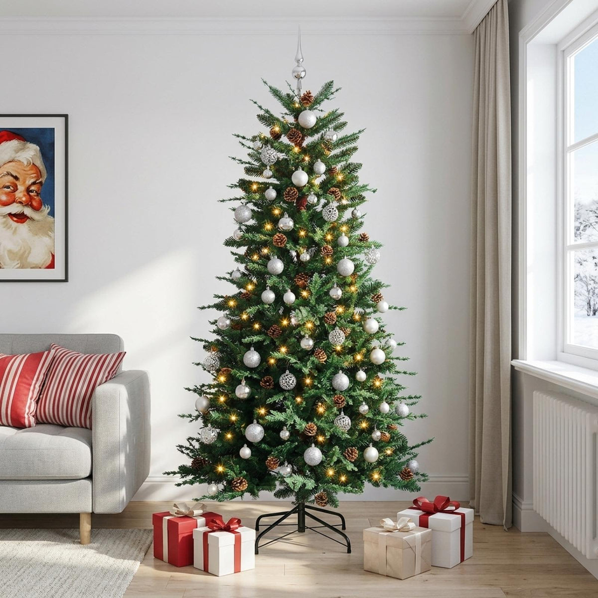 Artificial Hinged Christmas Tree LEDs Warm White