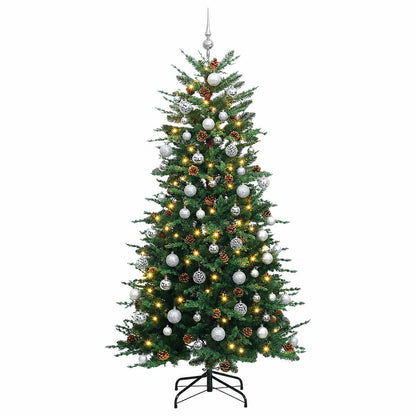 vidaXL Artificial Hinged Christmas Tree 180 cm 300 LEDs Warm White 4
