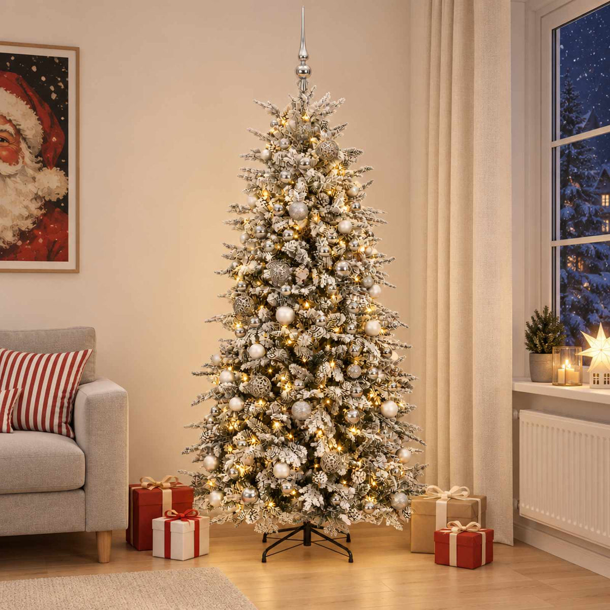 Artificial Hinged Christmas Tree LEDs Warm White