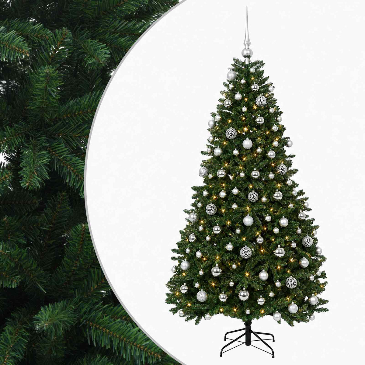 Artificial Christmas Tree Mid-green Bauble LEDs