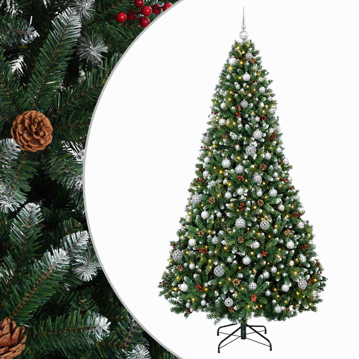 Artificial Christmas Tree Green Bauble LEDs