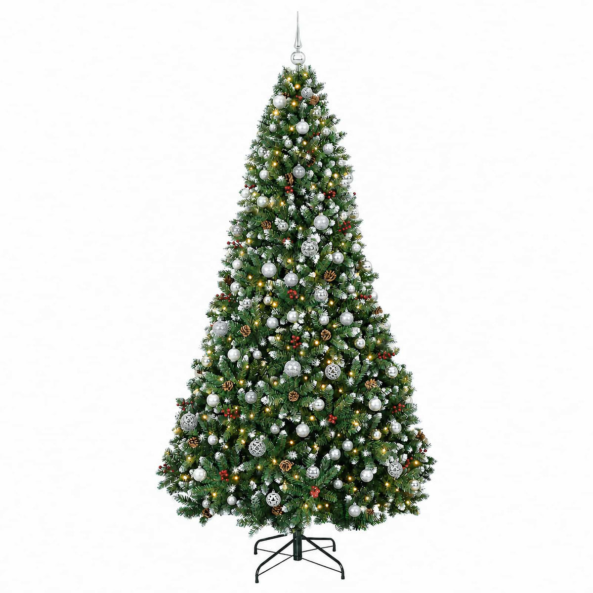 Artificial Christmas Tree Green Bauble LEDs