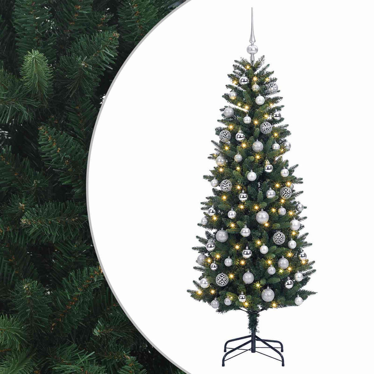 vidaXL Artificial Christmas Tree with Bauble 240 cm 300 LEDs 2