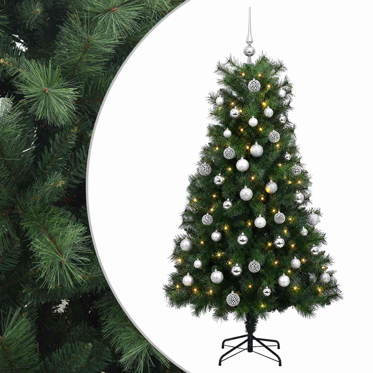 Artificial Hinged Christmas Tree Baubles LEDs