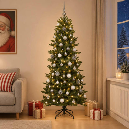 vidaXL Artificial Christmas Tree with Bauble 210 cm 300 LEDs 3