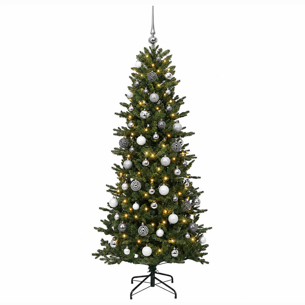 vidaXL Artificial Christmas Tree with Bauble 210 cm 300 LEDs 4
