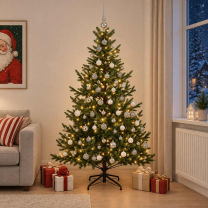 vidaXL Artificial Christmas Tree with Bauble 240 cm 300 LEDs 1