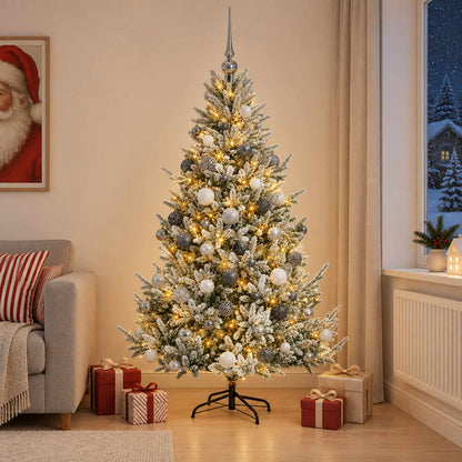 vidaXL Artificial Christmas Tree with Bauble 210 cm 300 LEDs 3
