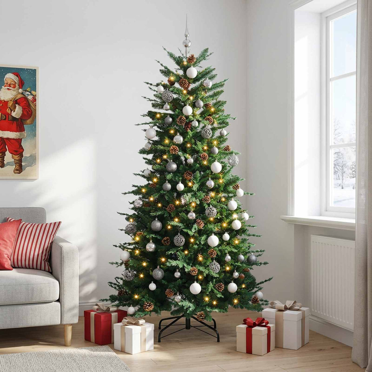 Artificial Hinged Christmas Tree LEDs Warm White