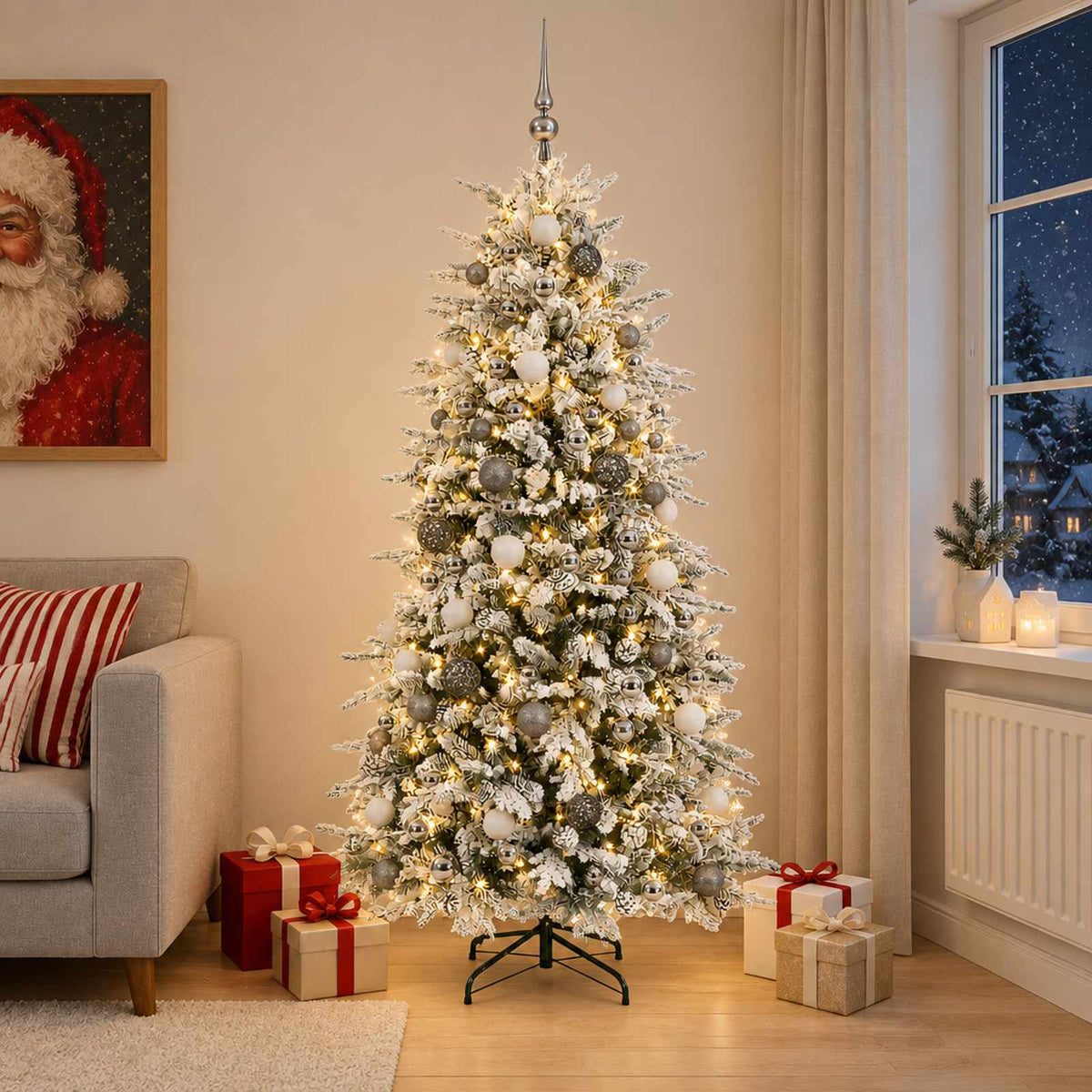 Artificial Hinged Christmas Tree LEDs Warm White