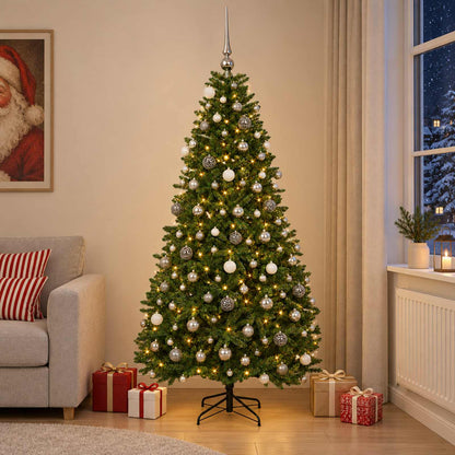 Artificial Christmas Tree Mid-green Bauble LEDs