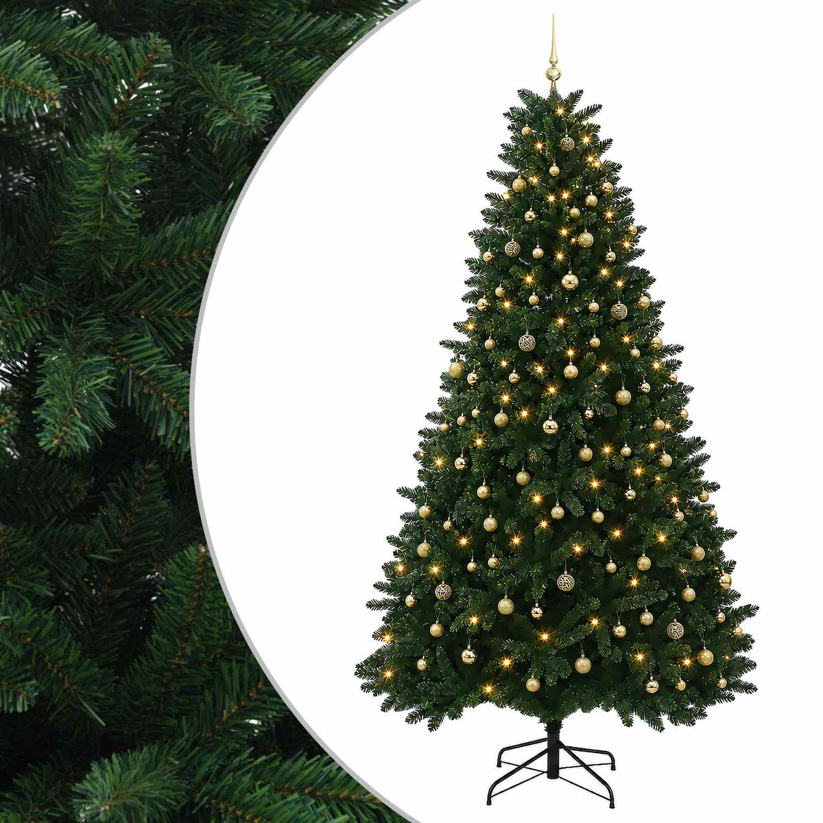 Artificial Christmas Tree Mid-green Bauble LEDs