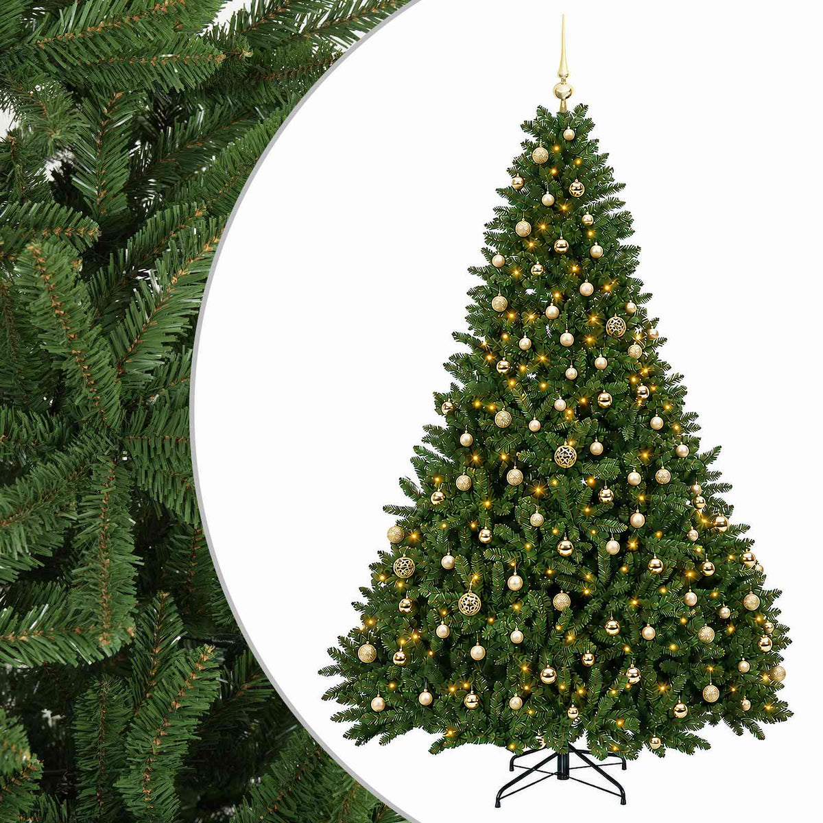vidaXL Artificial Christmas Tree Light Green with Bauble 270 cm 2