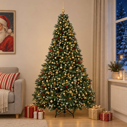 vidaXL Artificial Christmas Tree Green with Bauble 300 cm 600 LEDs 1