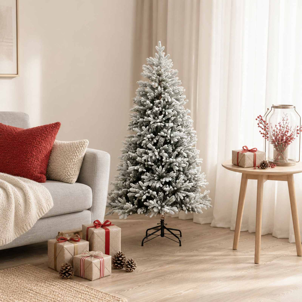 Artificial Hinged Christmas Tree PVC Metal
