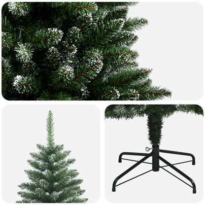 vidaXL Artificial Hinged Christmas Tree 150 cm PVC and Metal Frosted 4