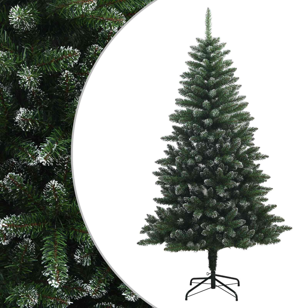 vidaXL Artificial Hinged Christmas Tree 150 cm PVC and Metal Frosted 2