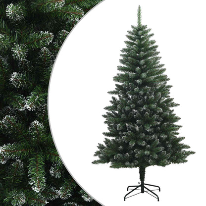 vidaXL Artificial Hinged Christmas Tree 150 cm PVC and Metal Frosted 2