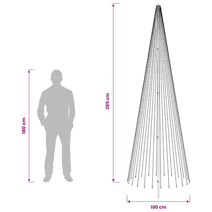 LED Christmas Tree EKENAS 270 LEDs Warm White Steel 285 cm