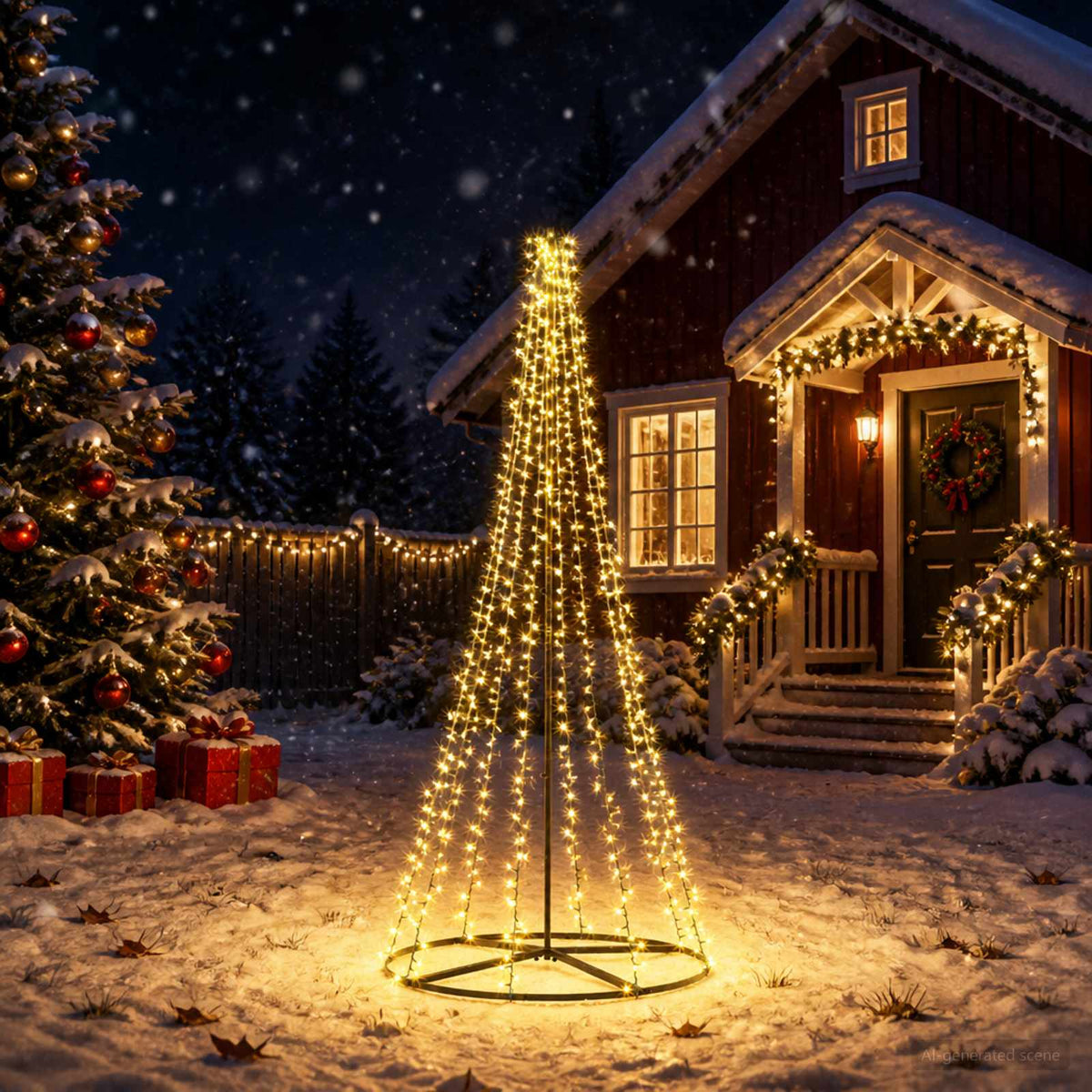 LED Christmas Tree EKENAS 540 LEDs Warm White Steel 235 cm