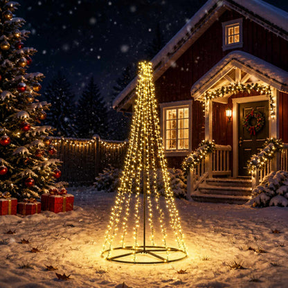 LED Christmas Tree EKENAS 540 LEDs Warm White Steel 235 cm