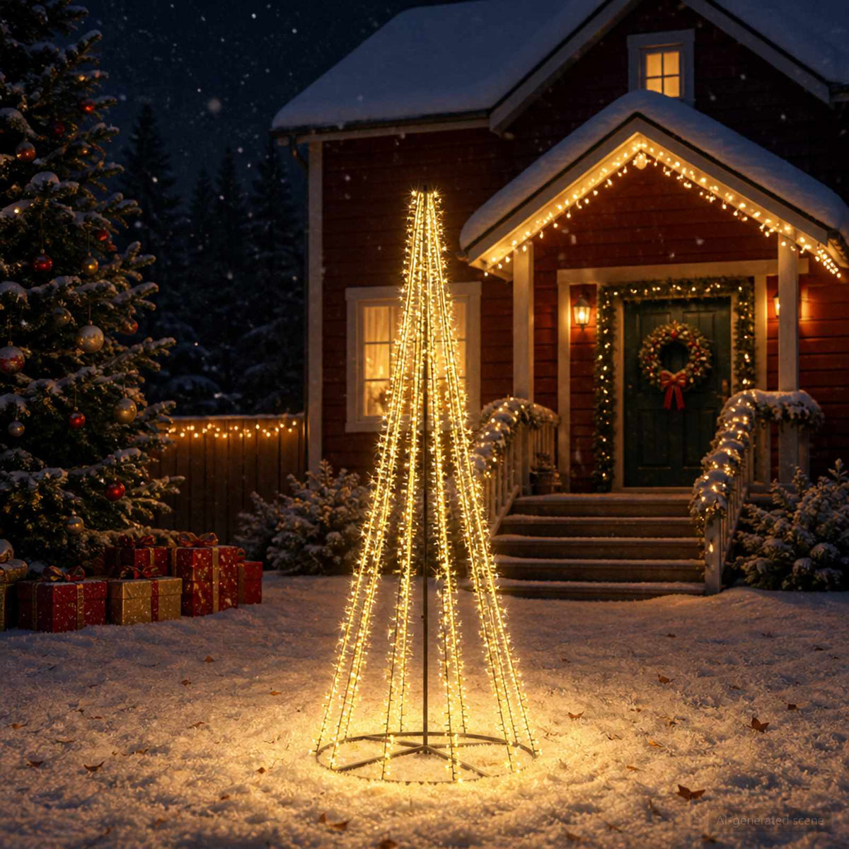 vidaXL LED Christmas Tree EKENAS 540 LEDs Warm White Steel