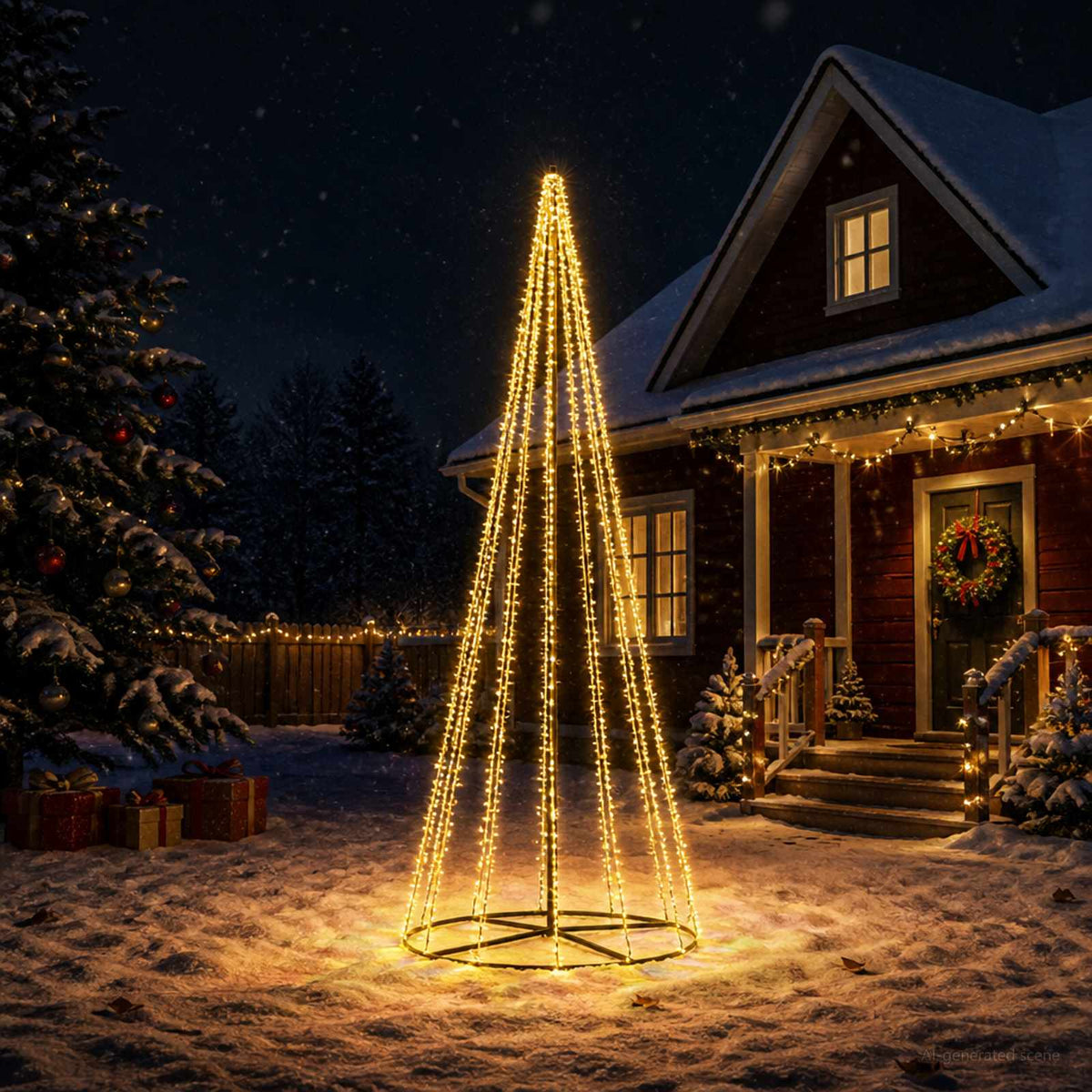 vidaXL LED Christmas Tree EKENAS 540 LEDs Warm White Steel