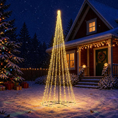 vidaXL LED Christmas Tree EKENAS 540 LEDs Warm White Steel