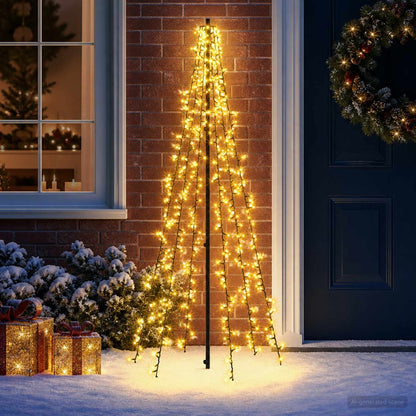 vidaXL LED Christmas Tree EKENAS 540 LEDs Warm White Steel