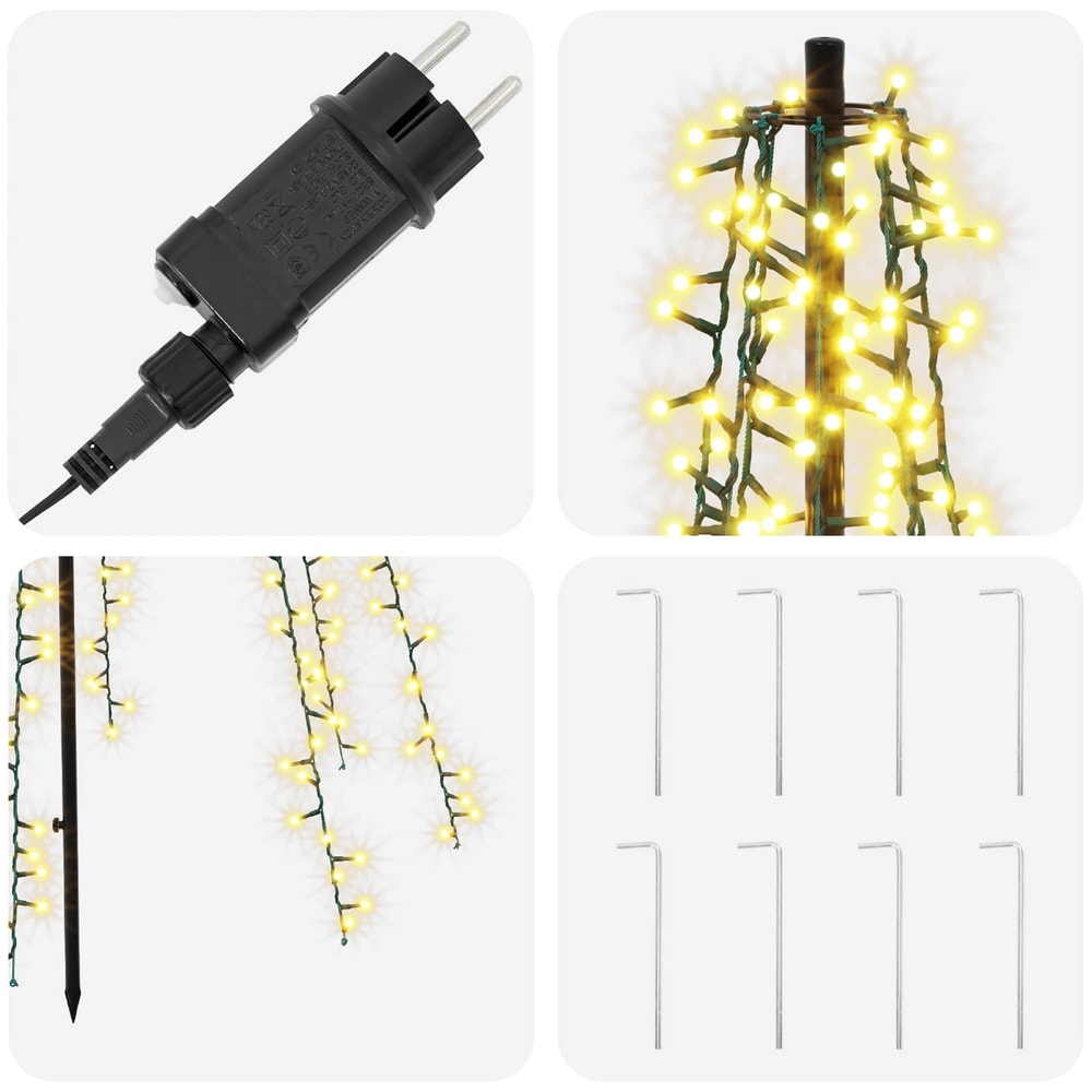 LED Christmas Tree EKENAS 540 LEDs Warm White Steel 235 cm
