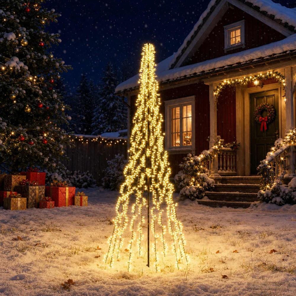 LED Christmas Tree EKENAS 540 LEDs Warm White Steel 285 cm