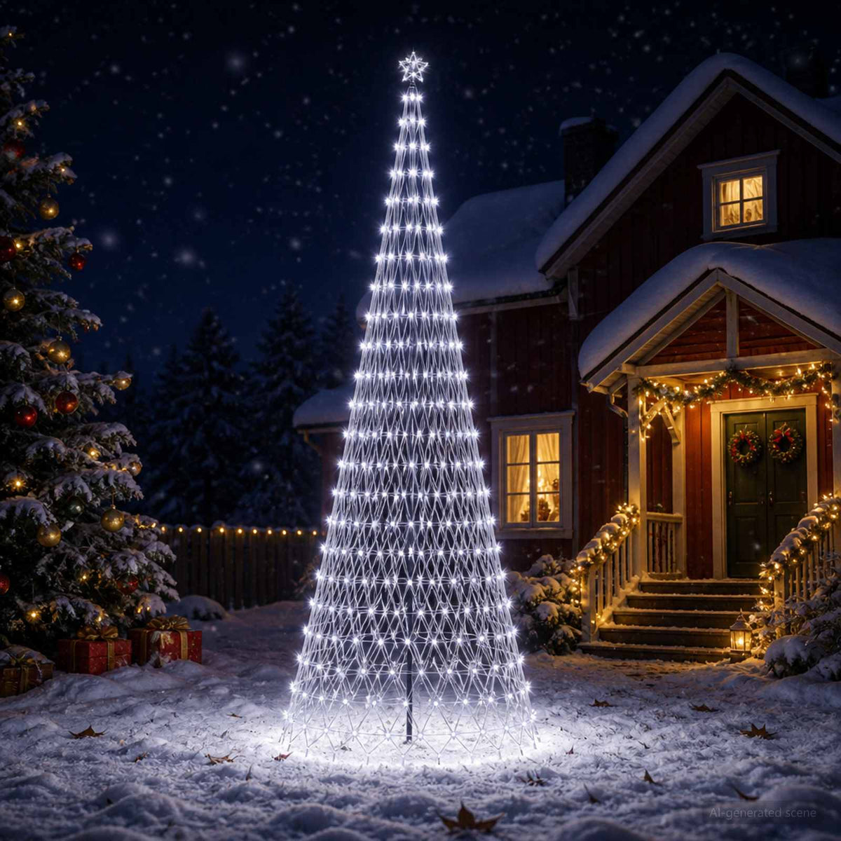 vidaXL LED Christmas Tree EKENAS 230 LEDs Steel