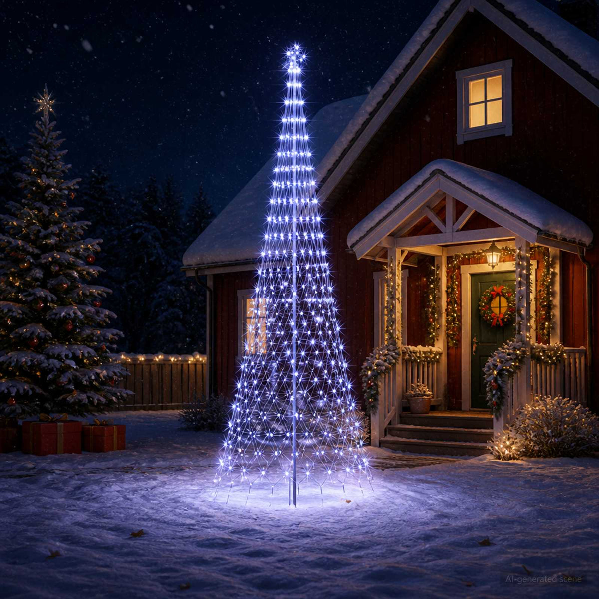 vidaXL LED Christmas Tree EKENAS 230 LEDs Steel