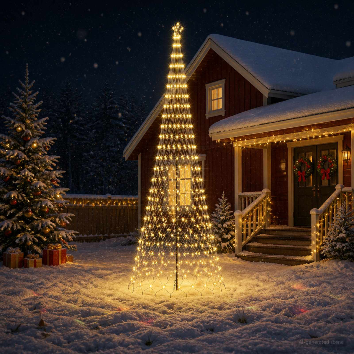 vidaXL LED Christmas Tree EKENAS 230 LEDs Steel